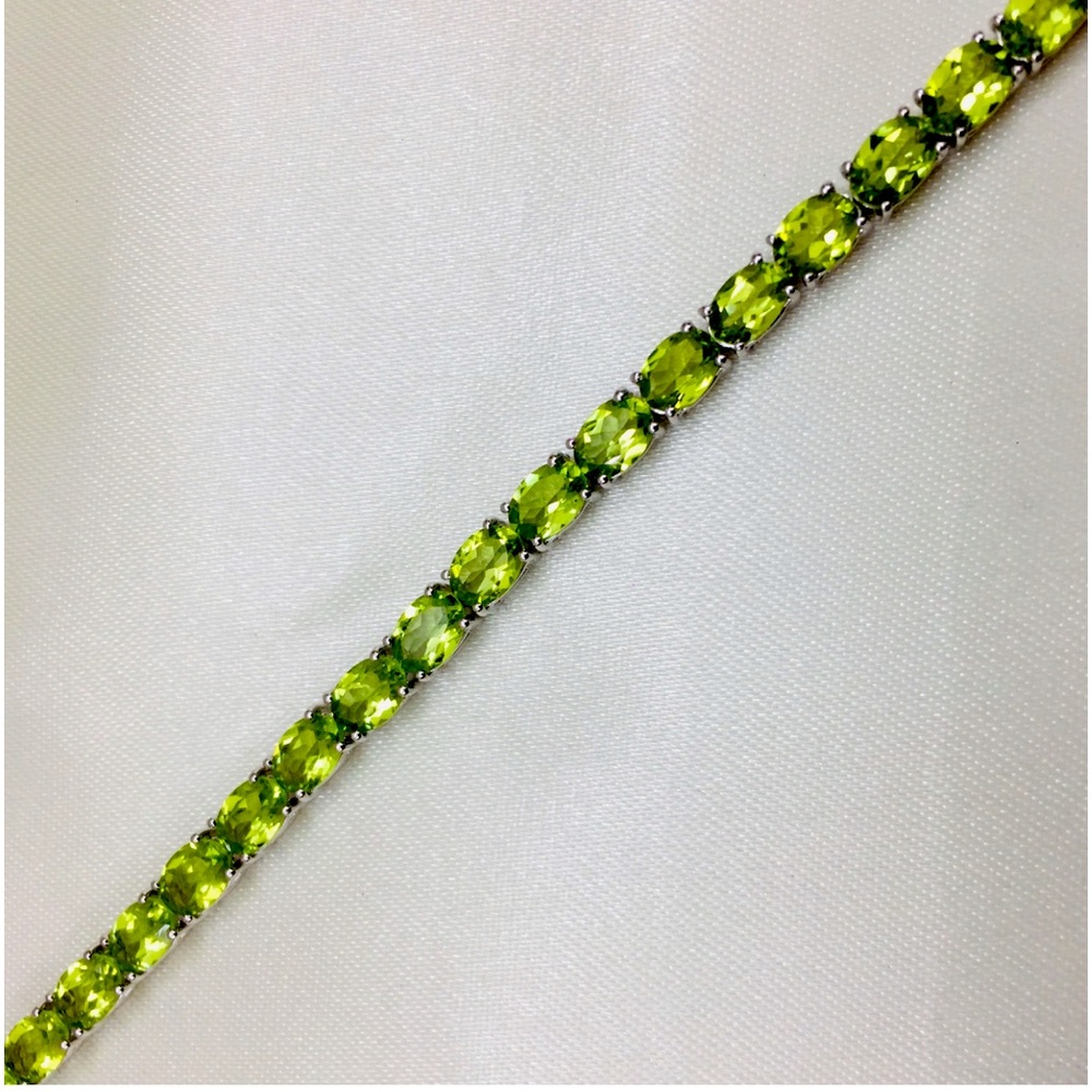 Peridot Sterling Silver Tennis Bracelet